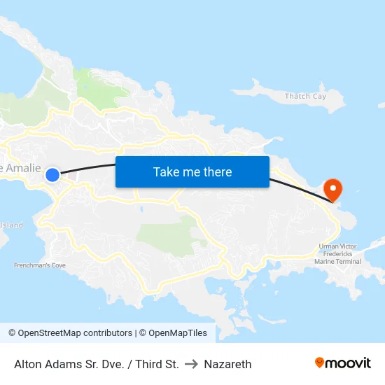 Alton Adams Sr. Dve. / Third St. to Nazareth map