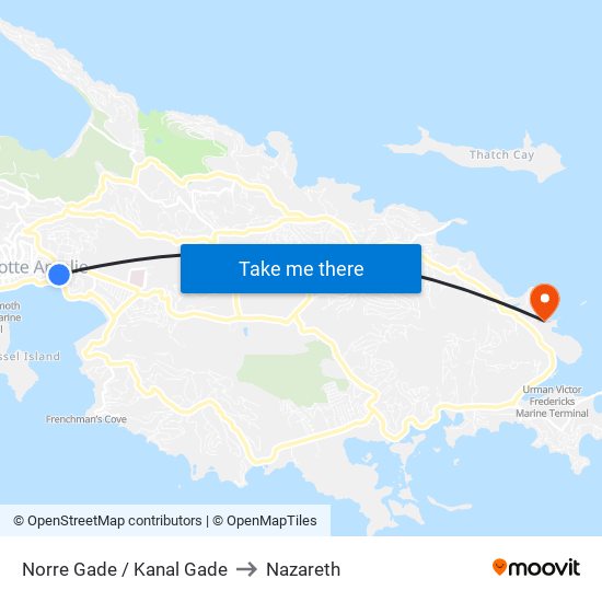 Norre Gade / Kanal Gade to Nazareth map