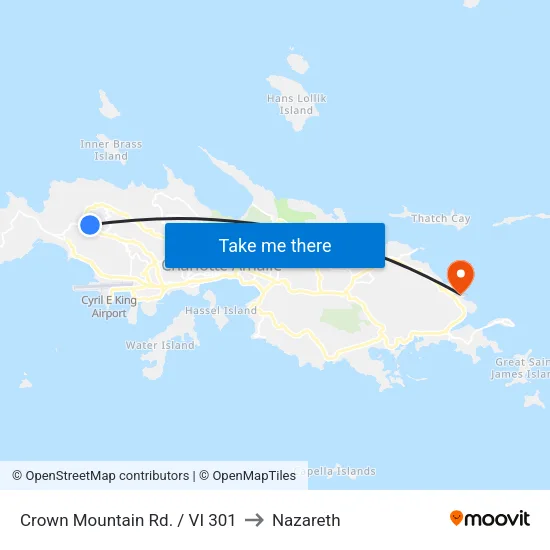 Crown Mountain Rd. / VI 301 to Nazareth map