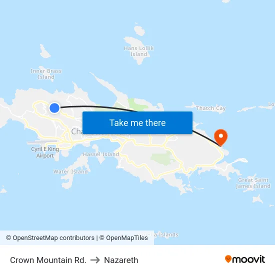 Crown Mountain Rd. to Nazareth map