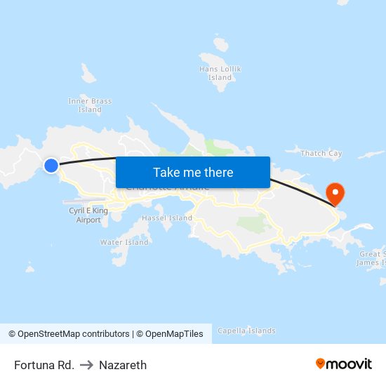 Fortuna Rd. to Nazareth map