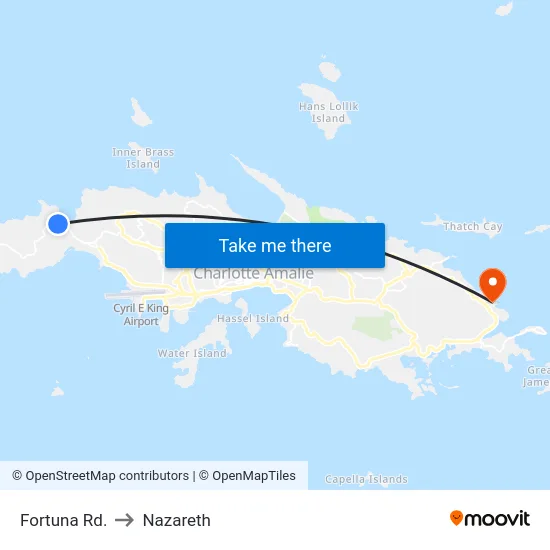 Fortuna Rd. to Nazareth map