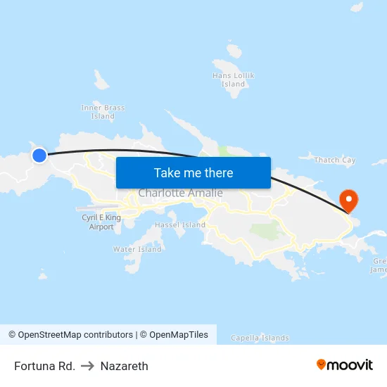Fortuna Rd. to Nazareth map