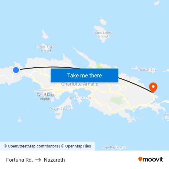 Fortuna Rd. to Nazareth map