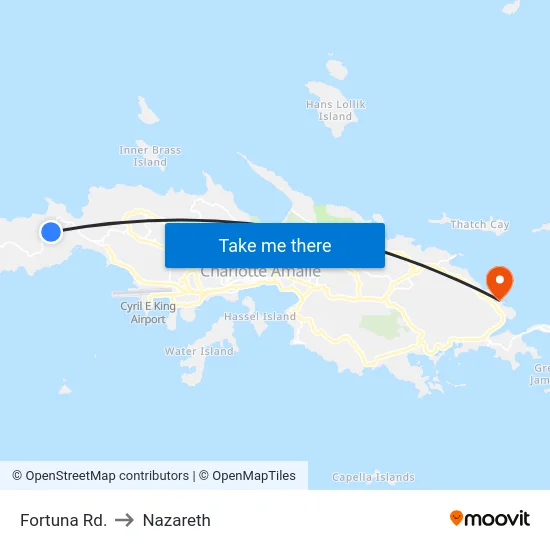 Fortuna Rd. to Nazareth map