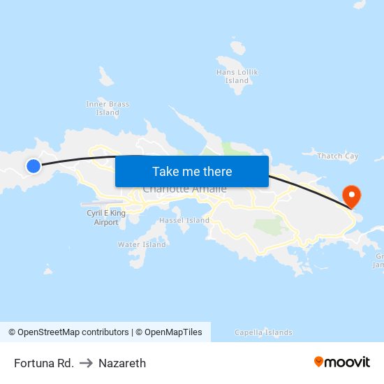 Fortuna Rd. to Nazareth map