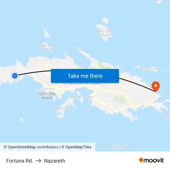 Fortuna Rd. to Nazareth map