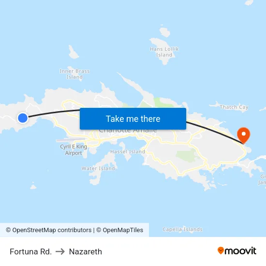 Fortuna Rd. to Nazareth map