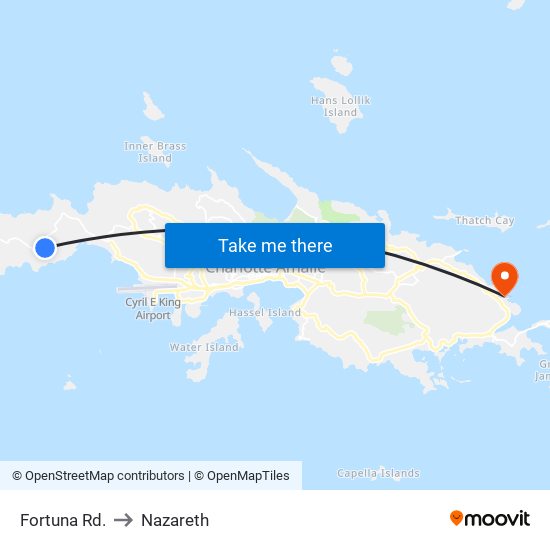 Fortuna Rd. to Nazareth map