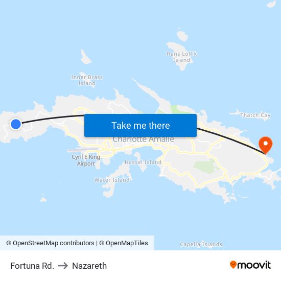 Fortuna Rd. to Nazareth map