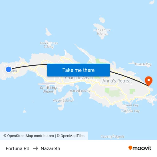 Fortuna Rd. to Nazareth map