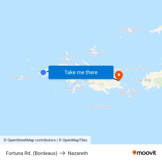 Fortuna Rd. (Bordeaux) to Nazareth map