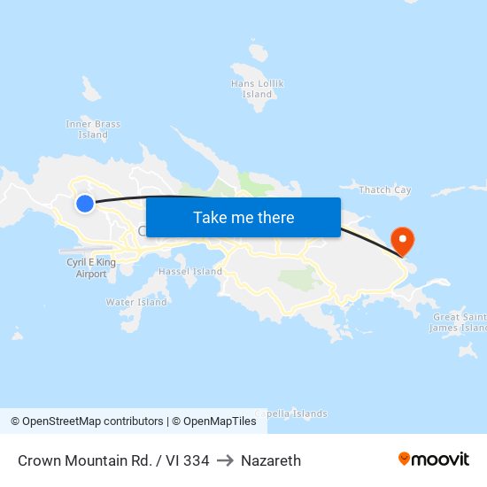 Crown Mountain Rd. / VI 334 to Nazareth map