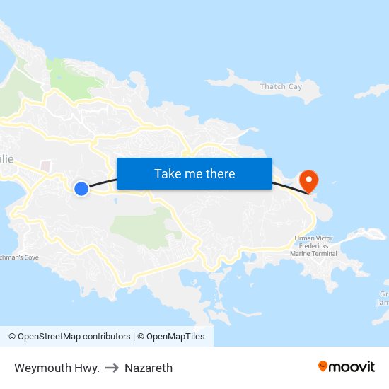 Weymouth Hwy. to Nazareth map