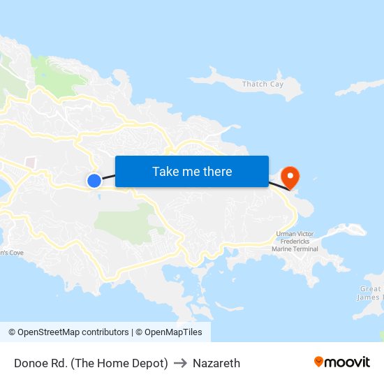 Donoe Rd. (The Home Depot) to Nazareth map