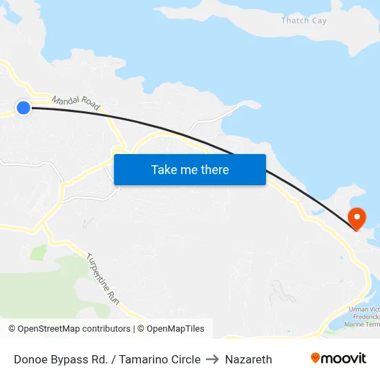 Donoe Bypass Rd. / Tamarino Circle to Nazareth map