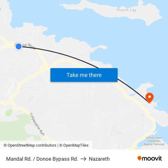 Mandal Rd. / Donoe Bypass Rd. to Nazareth map