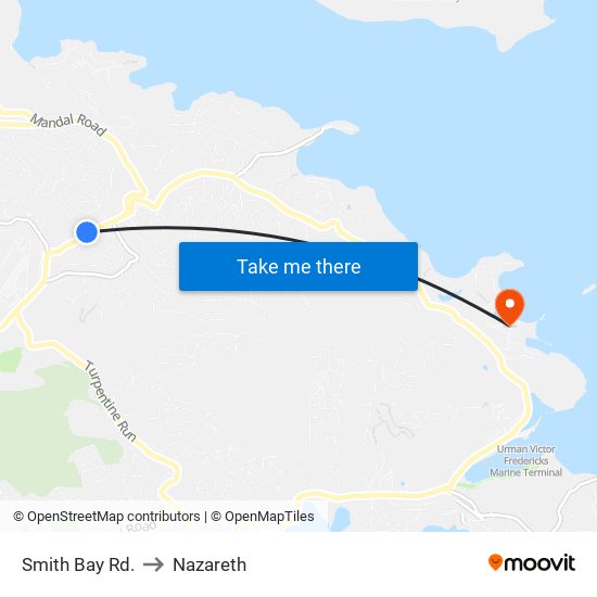 Smith Bay Rd. to Nazareth map