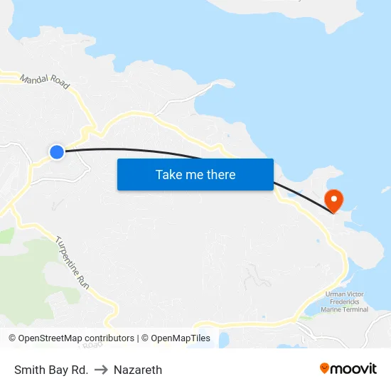 Smith Bay Rd. to Nazareth map