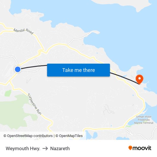 Weymouth Hwy. to Nazareth map