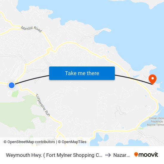 Weymouth Hwy. ( Fort Mylner Shopping Center) to Nazareth map