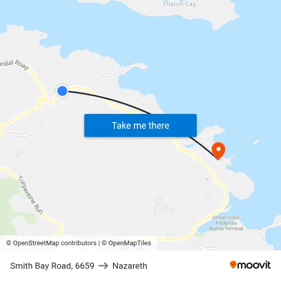 Smith Bay Road, 6659 to Nazareth map