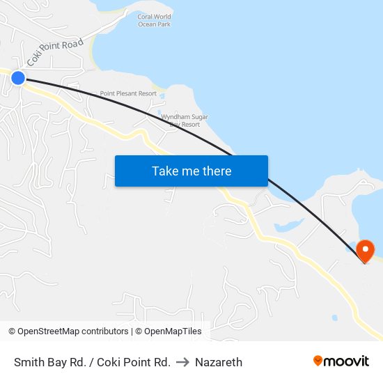 Smith Bay Rd. / Coki Point Rd. to Nazareth map