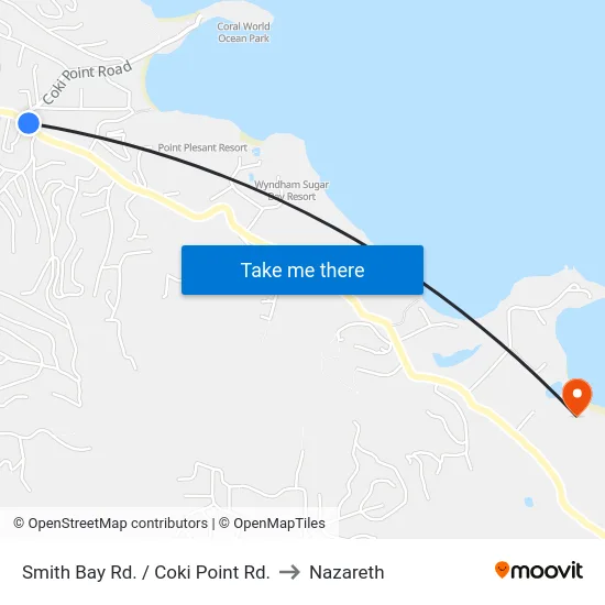 Smith Bay Rd. / Coki Point Rd. to Nazareth map