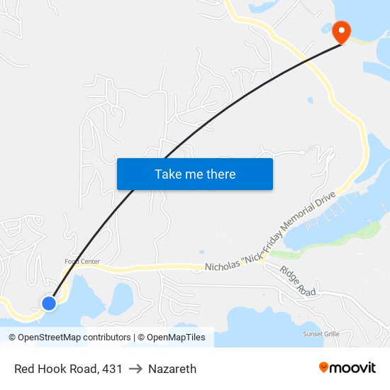 Red Hook Road, 431 to Nazareth map
