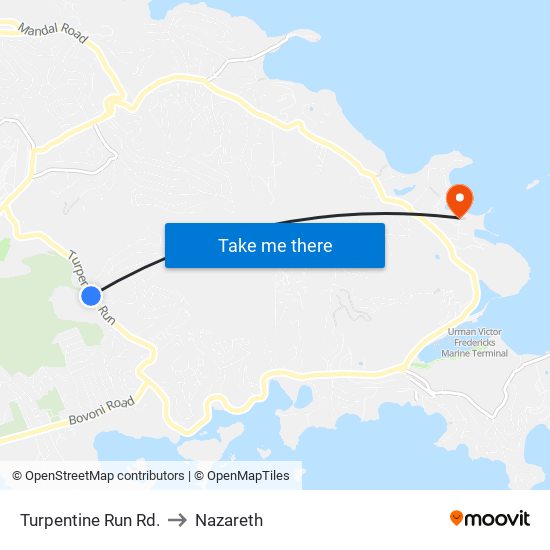 Turpentine Run Rd. to Nazareth map