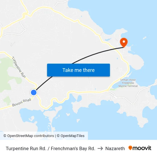 Turpentine Run Rd. / Frenchman's Bay Rd. to Nazareth map