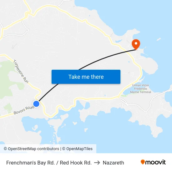 Frenchman's Bay Rd. / Red Hook Rd. to Nazareth map