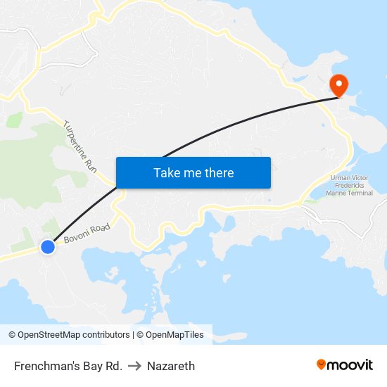 Frenchman's Bay Rd. to Nazareth map