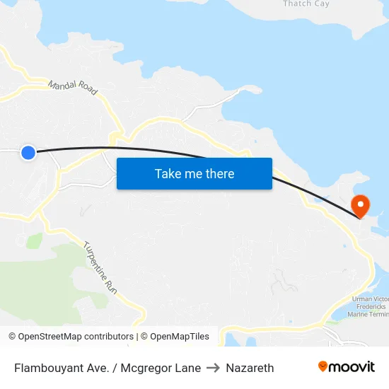 Flambouyant Ave. / Mcgregor Lane to Nazareth map