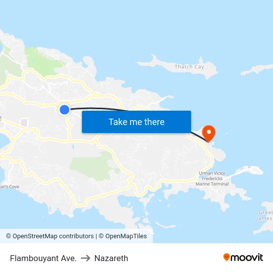 Flambouyant Ave. to Nazareth map