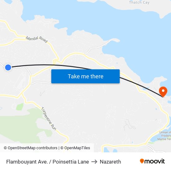 Flambouyant Ave. / Poinsettia Lane to Nazareth map