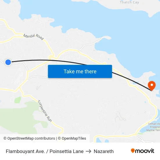 Flambouyant Ave. / Poinsettia Lane to Nazareth map