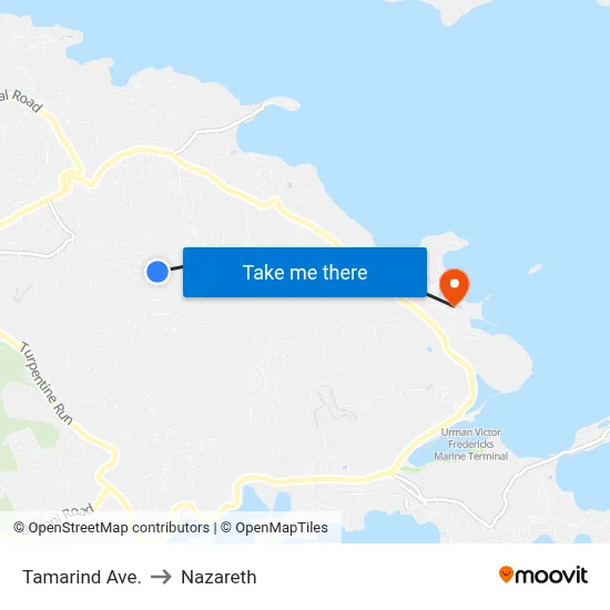 Tamarind Ave. to Nazareth map