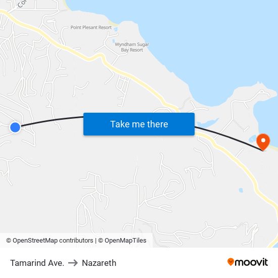 Tamarind Ave. to Nazareth map