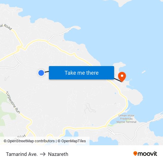 Tamarind Ave. to Nazareth map