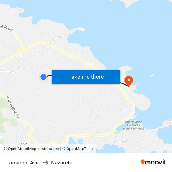 Tamarind Ave. to Nazareth map