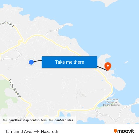 Tamarind Ave. to Nazareth map