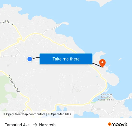 Tamarind Ave. to Nazareth map