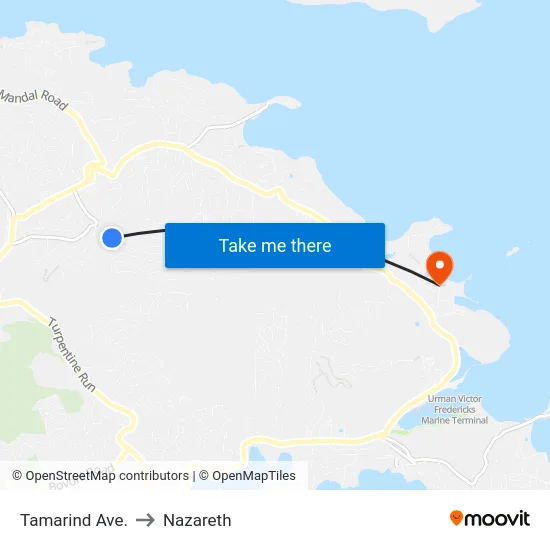 Tamarind Ave. to Nazareth map