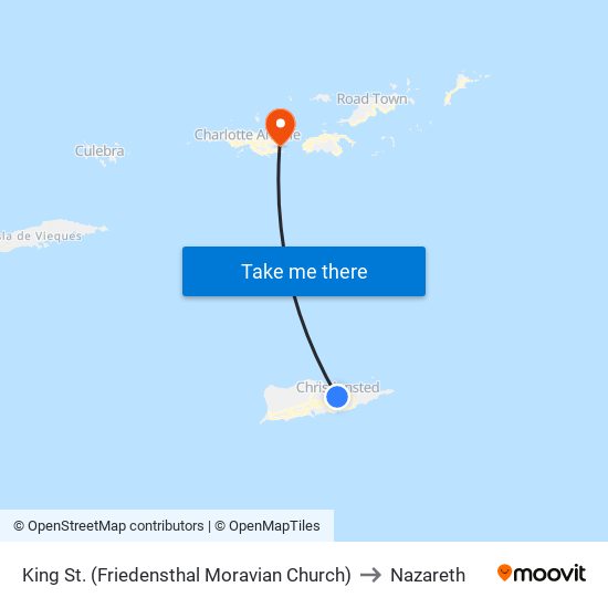 King St. (Friedensthal Moravian Church) to Nazareth map