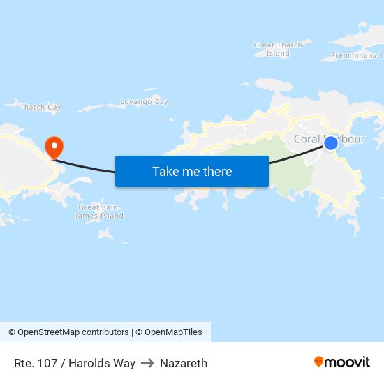 Rte. 107 / Harolds Way to Nazareth map