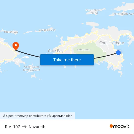 Rte. 107 to Nazareth map