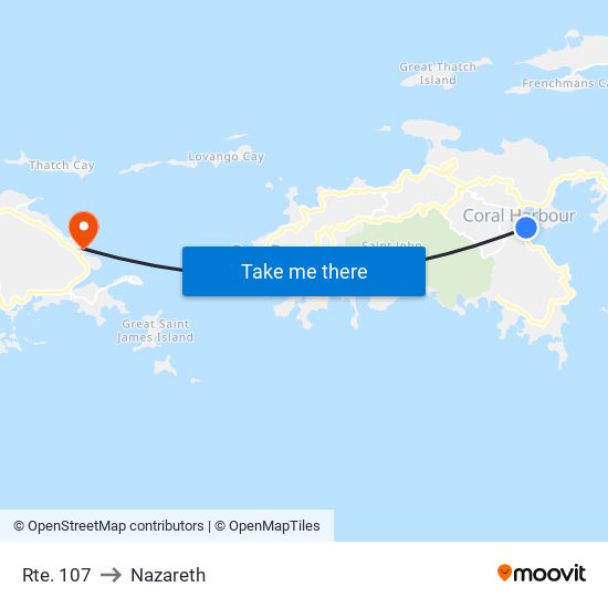 Rte. 107 to Nazareth map