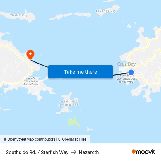 Southside Rd. / Starfish Way to Nazareth map