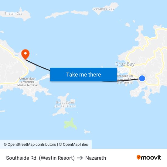 Southside Rd. (Westin Resort) to Nazareth map